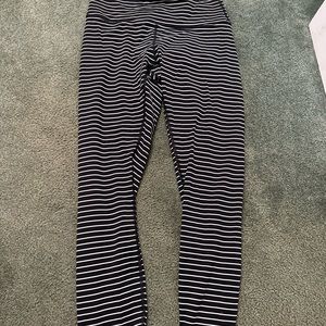 Lululemon black and white striped leggings
